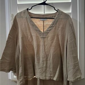 Bryan Walker Linen V-Neck Relaxed Top